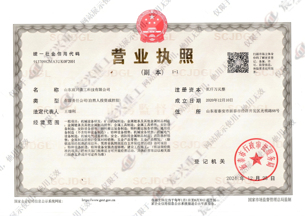 山东宸兴重工科技有限公司营业执照